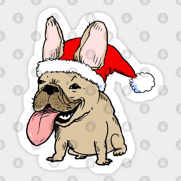 French Bulldog Christmas Cartoon Frenchie Holiday Sticker by Coffee Squirrel